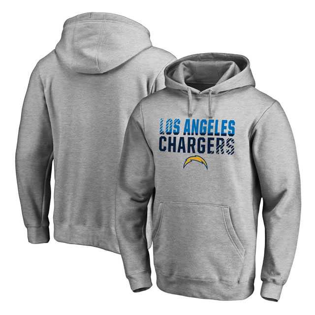 Los Angeles Chargers NFL Pro Line by Fanatics Branded Ash Iconic Collection Fade Out Pullover Hoodie 90Hou